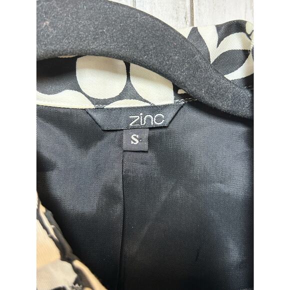 Zinc Long Sleeve Floral Print Belted Mini Dress Black‎ White Women's Size Small - Picture 5 of 6